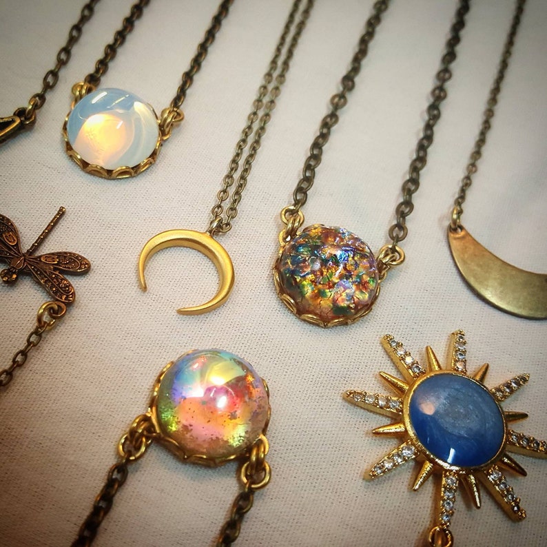 opal droplet necklace image 4
