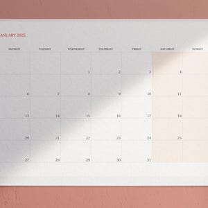 2025 calendar pdf digital planner 2025 monthly planner minimalist digital download printable wall calendar 12 months half letter A4 A3