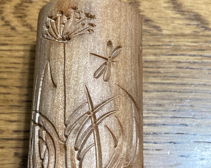 WILD FIELD dragonfly butterfly dandelion Wood Decorative Roller Rolling Pin for Clay Ceramics out of the box Artists RL021