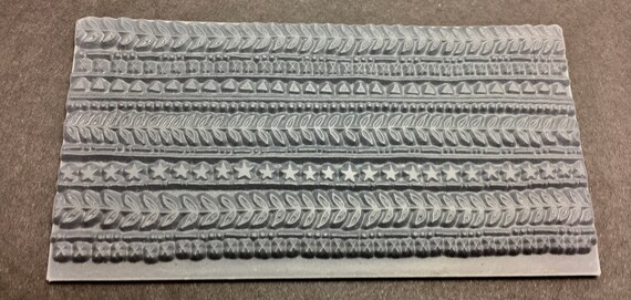 Vines And Lines Rubber Texture Tile Mat Stamp For Clay Inks Etsy