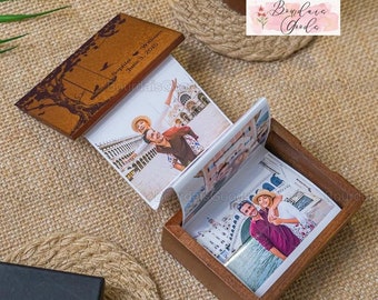 Love Birds Personalized Wooden Photo Box, Pull Out Photo Album, Valentines Memory Collection, Personalised Wooden Photo, Photo Box