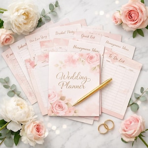 My Perfect Wedding Planner | 20 Pages Printable PDF Workbook | Bride Wedding Organizer & Binder Insert | Wedding Checklist Instant Download