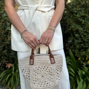 Beige Color Hand Knitted Quality Bags, Stylish Designed Handmade Bags zdjęcie 8