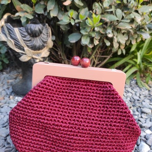 Claret Red Wooden Scholarship Bag, Stylishly Designed Handmade Bags zdjęcie 5