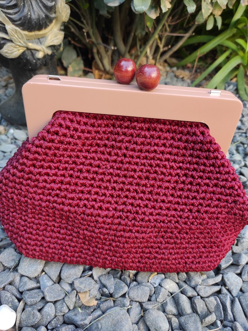 Claret Red Wooden Scholarship Bag, Stylishly Designed Handmade Bags zdjęcie 7