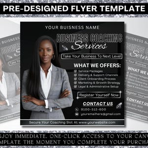 Business Coach Flyer, Social Media Coaching Flyer, Premade Workshop Class Flyer, Business Flyer, Coaching Template, Entrepreneur Flyer