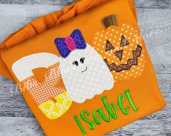 Boo Appliqué Embroidered Halloween Shirt