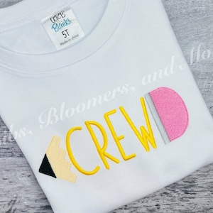Personalized Embroidered Pencil Shirt - Back to School T-shirt