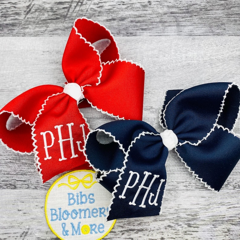 Moonstitch Monogrammed Hair Bow bild 4