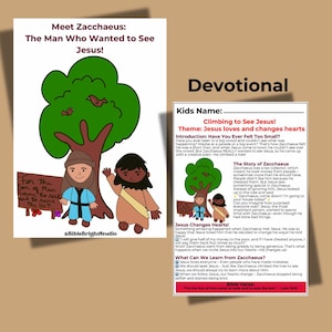 Zacchaeus Bible Lesson & Craft – Moveable Cutout Activity for Kids | Sunday School | Homeschool | Christian Printable