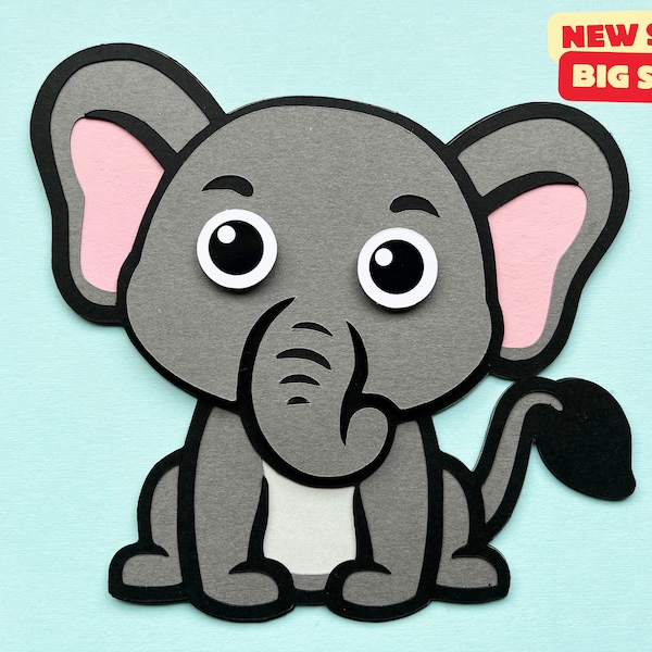 Layered Paper Craft Elephant Kid Room Decoration Handmade Papercraft Elephant Card Making Supply Embellishment Scrapbook Cute Elephant Paper