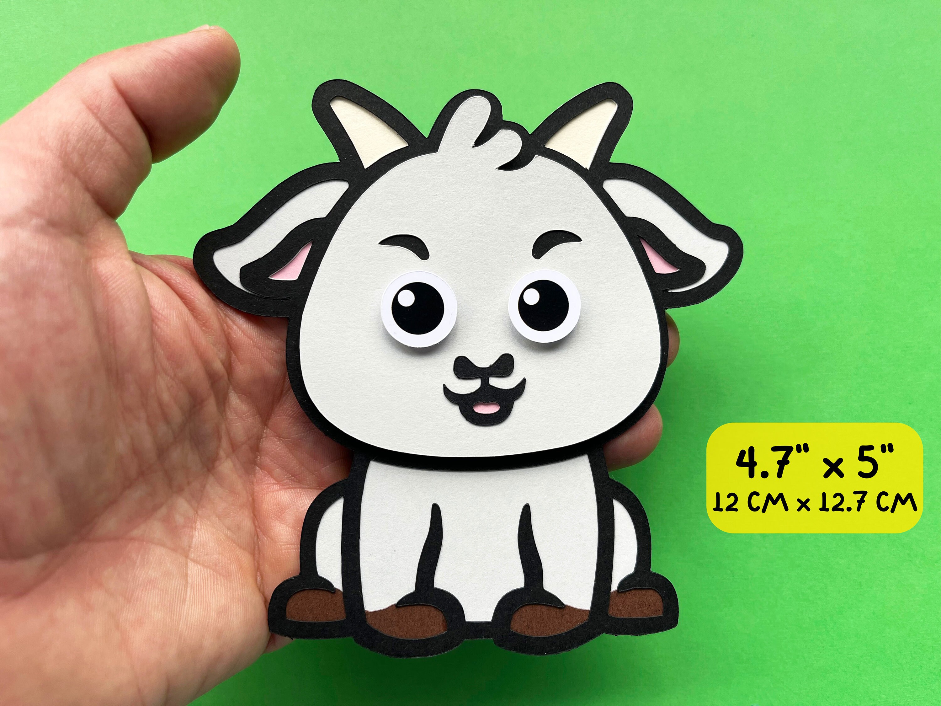 Goat Papercraft Handmade Cute Goat Layered Papercraft Decor Farm Animal for Kid Room ...