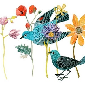 Pájaros azules