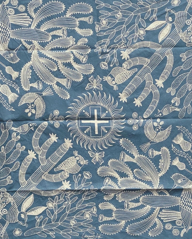 Desert Bandana in denim color image 3