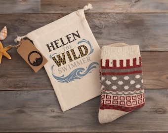 Calzini Wild Swimmer personalizzati: regalo per nuotare in acque fredde con nome personalizzato