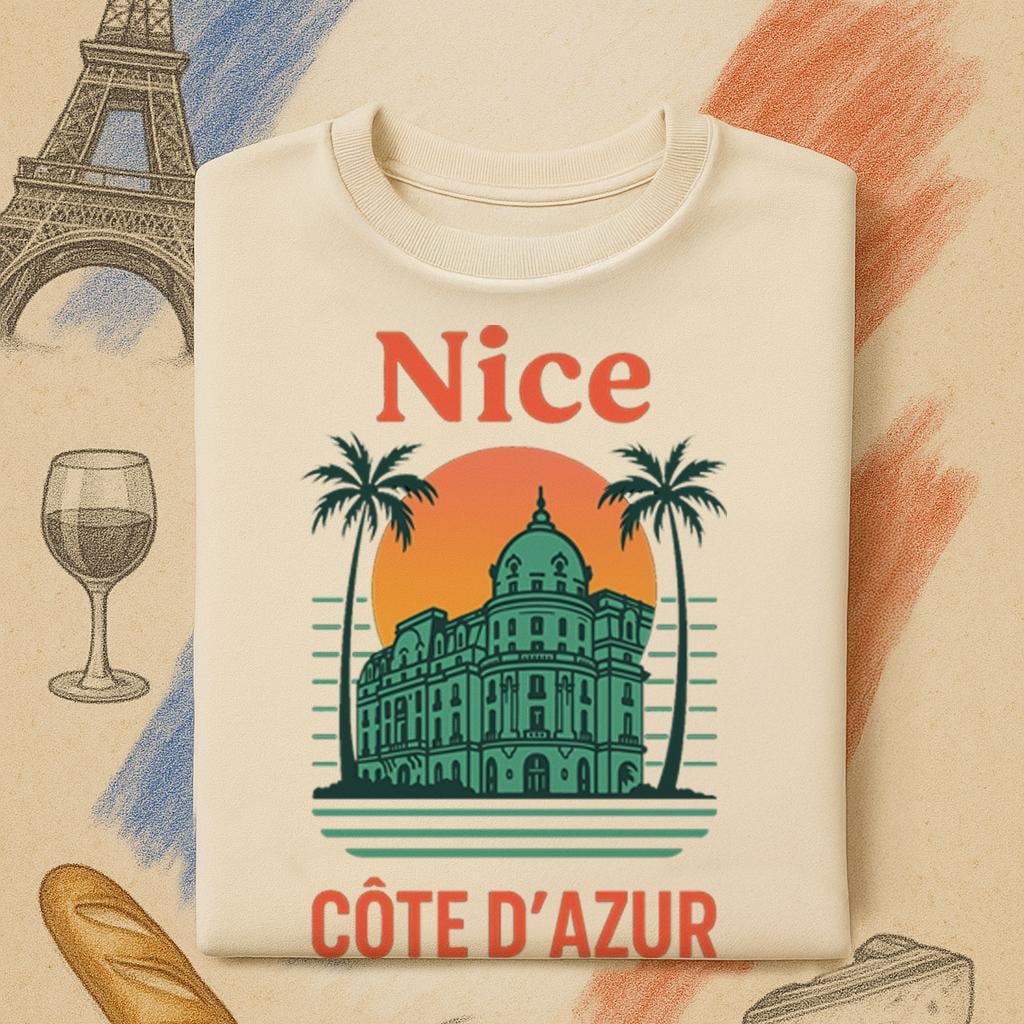 Nice Côte d'Azur T Shirt France Beach City Holiday 2025 Riviera Mum Aunt Wife Daughter Sister Granddaughter Birthday French Gift Top