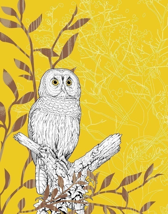 Items similar to owl plus tree print on Etsy