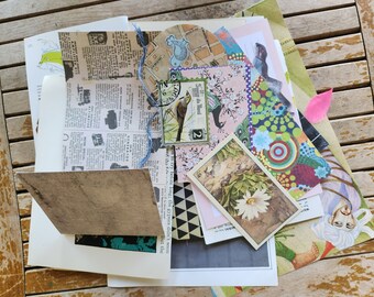 Assorted Vintage Paper, Ephemera, Vintage pages for Collage supplies, Paper bits, Altered Book pages