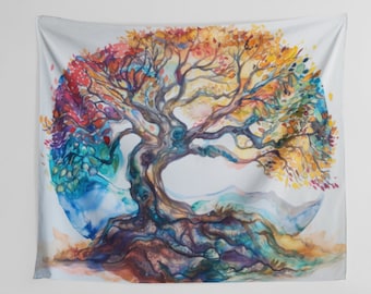 Wandbehang | Lebendige Jahreszeiten | bunt | Boho Wohndekor