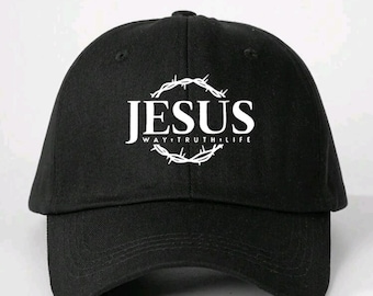 Boné de beisebol bordado "Jesus Way Truth Life", vestuário cristão.