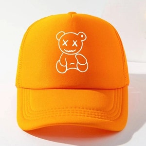Cute Teddy Bear Baseball Cap Minimalist Monogram Bear Cap Trendy Unisex Headwear Vintage Style Bear Hat Summer Hat For Boys And Girls zdjęcie 6