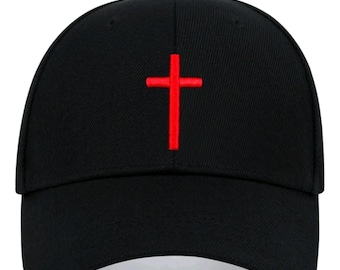 Boné de beisebol com cruz bordada | Boné minimalista de estilo streetwear com temática religiosa
