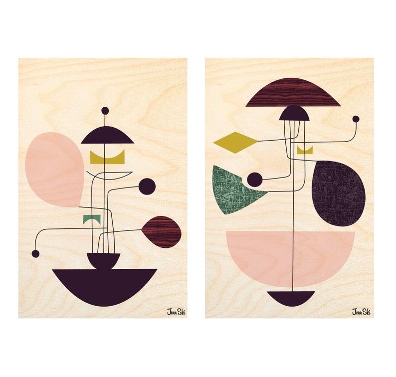 Giclée Print Dada Mid Century Modern abstract art Jenn Ski Modernist mobile atomic 1950's style image 2