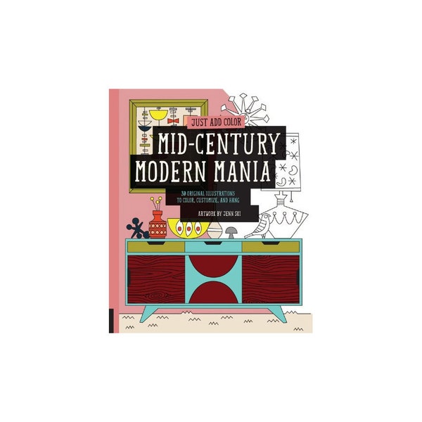 SALE Mid-Century Modern Mania Coloring Book