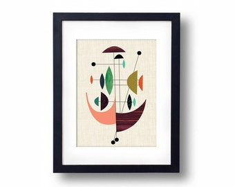 Giclée Print - Oceanic II - Mid century - googie - atomic wall art