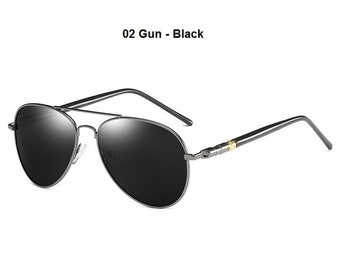 Lunettes de soleil polarisées de luxe pour hommes, conduite de lunettes de soleil pour hommes, femmes, créateur de marque, lunettes de soleil pilote noires vintage UV400