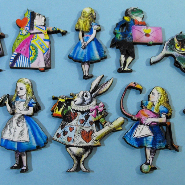 Alice in Wonderland Collection - 10 Laser Cut Wooden Pieces