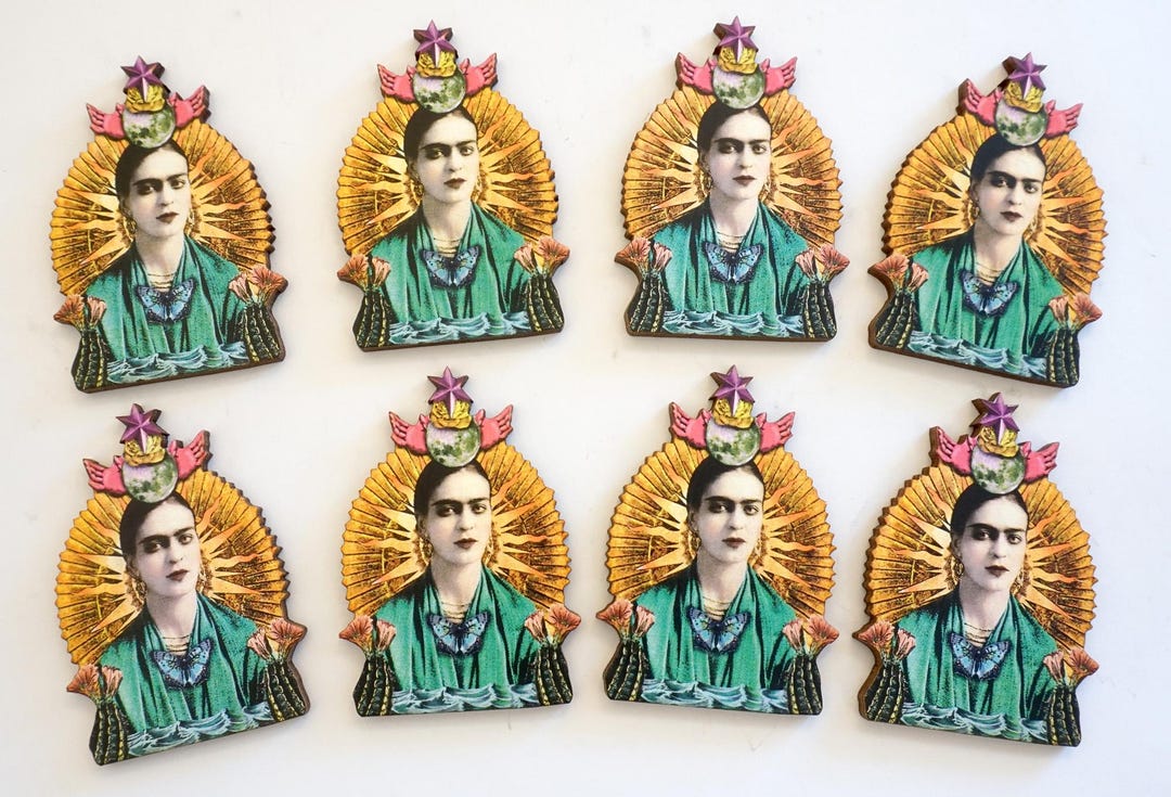 Frida Kahlo Medallions - Collection of 8 Wood Laser Cut Craft Parts - Etsy