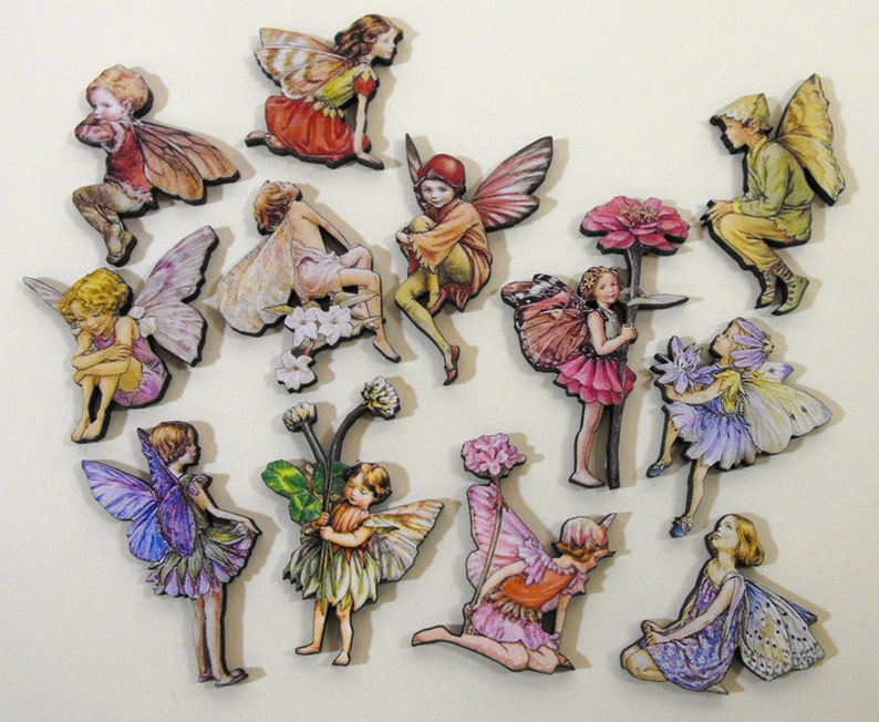 Flower Fairies Wood Laser Cut Craft Embellishments Etsy