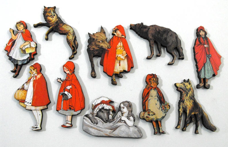 Little Red Riding Hood  Collection of 10 Laser Cut Wood Craft image 0