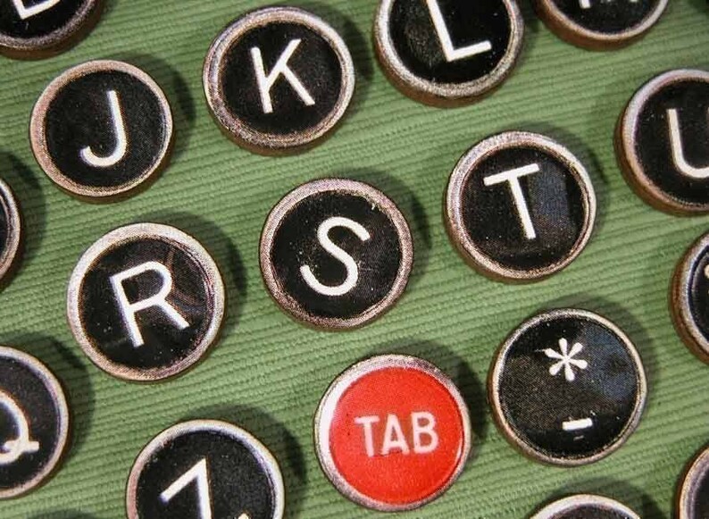 Wooden Black Typewriter Keys Etsy