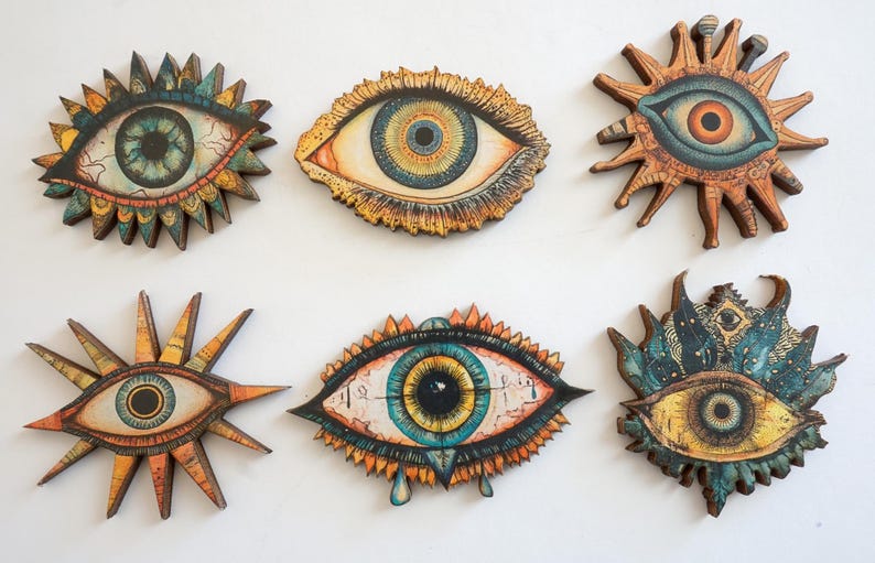 Magic Folk Eyes - Collection of 11 Wood Craft Pieces to See Like a ...