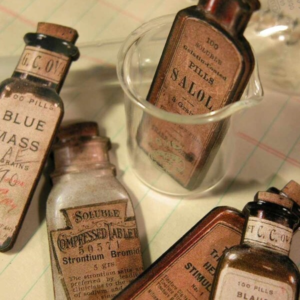 Wooden Medicine Bottles