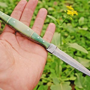 Custom HandMade Hunting Boot Knife Hand Forged Damascus Steel Blade Christmas Gift For Him / Her