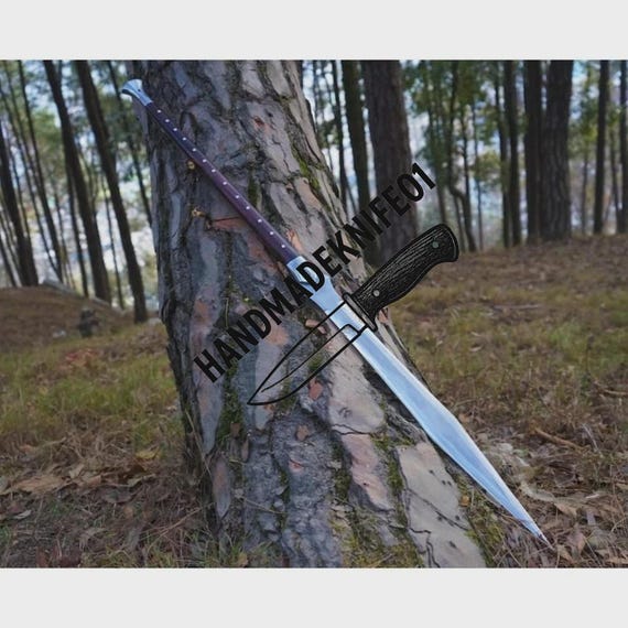 Handmade Carbon Steel Viking Spear Sword: Hunting & Camping