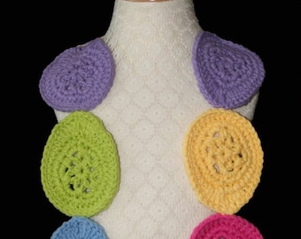 Crochet Pattern - Scarf - Easter Eggs - Child - Adult - Multi Color - PDF