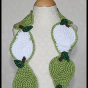 Crochet Scarf Pattern, Christmas, Pear, PDF