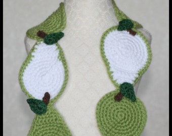 Crochet Scarf Pattern, Christmas, Pear, PDF