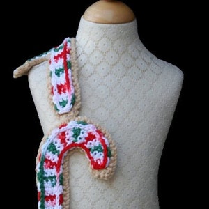 Crochet Scarf Pattern, Candy Cane Sugar Cookie