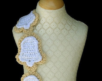 Crochet Pattern - Scarf - Silver Bells Sugar Cookie - Christmas - Child - Adult - PDF, PDF