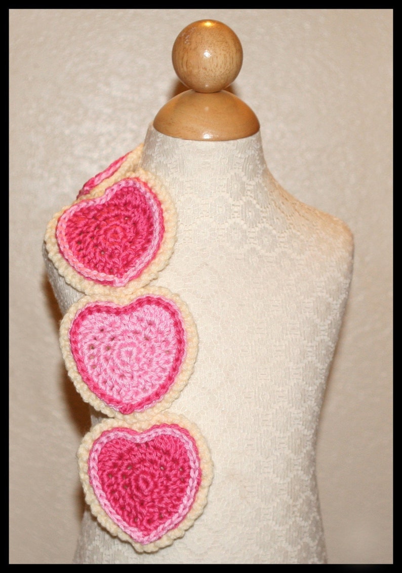 Crochet Scarf Pattern, Valentine, Sugar Cookie Heart, PDF - Etsy