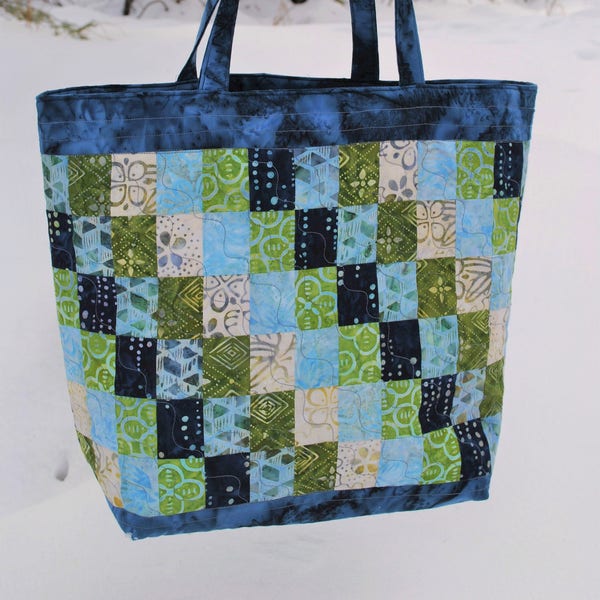 Patchwork Tote Bag PATTERN, Strip and Scrap friendly, Streak of Lightening