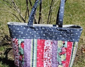 Patchwork Tote Bag PATTERN, Large Quilted Tote, Mary Elizabeth Bag