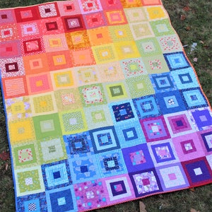 PDF Scrap QUILT-MÖNSTER... Enkelt... Baby, Knä, Tvilling och Full Size, Regnbåge av Scraps