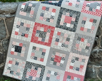 PDF Quilt Pattern.... Easy... one jelly roll ...Market Square