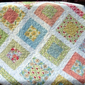 PDF Quilt Pattern, Lap or Baby size....Quick and Easy, Layer Cake or Fat Quarters, San Francisco Window Boxes image 5